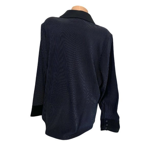 Lane Bryant Women’s Size 18/20 Plus Zip-Up Collared Jacket Striped Coat NEW - Picture 2 of 6